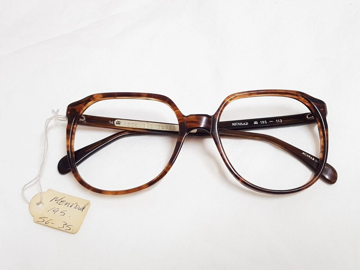 Vtg anni 70 AMBRA MONTATURA OVERSIZE MENRAD 1950 OCCHIALI DA VISTA