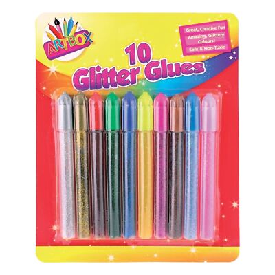 Farbige ungiftige Glitzerkleber 10er Pack