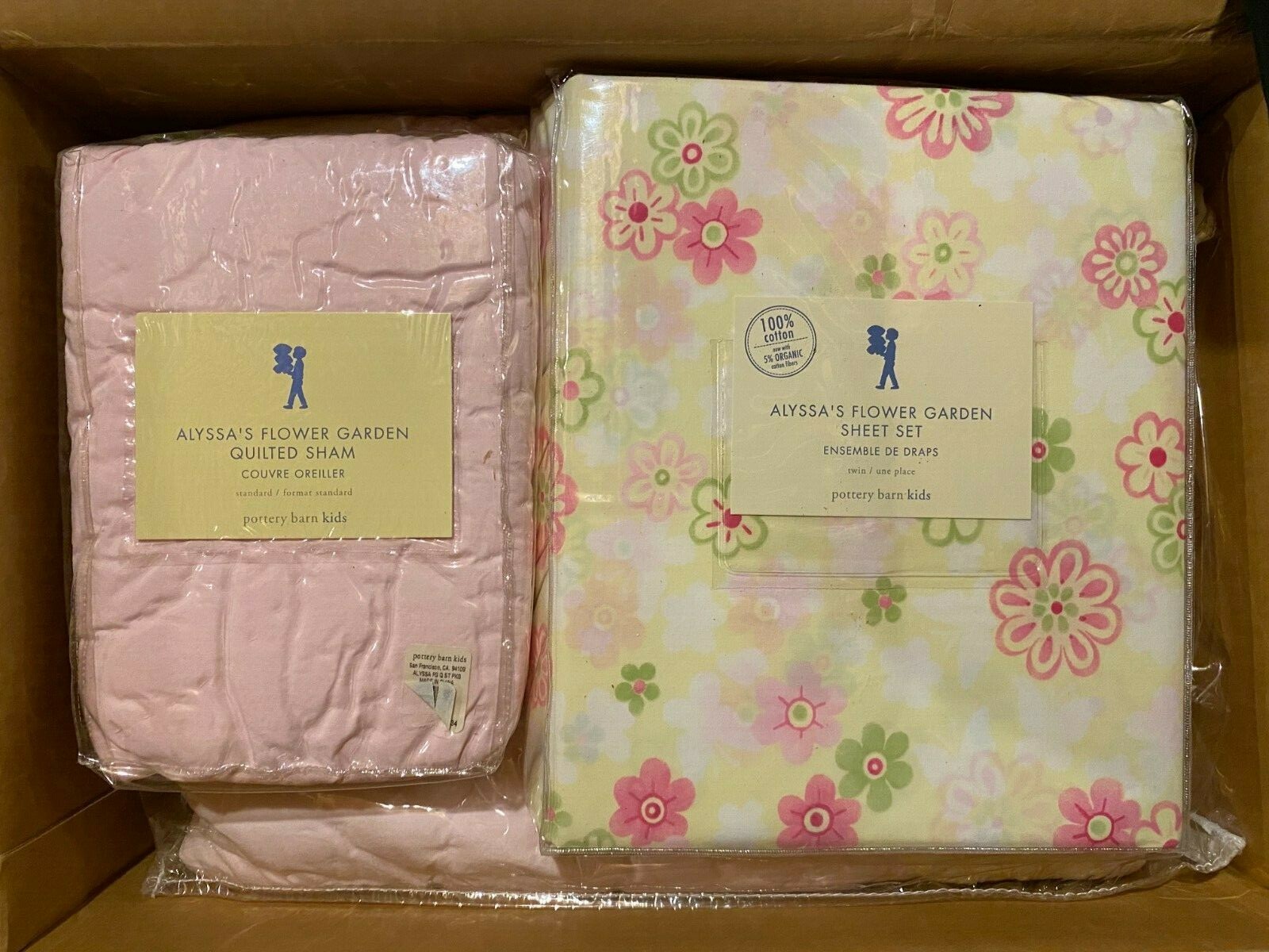 Pottery Barn Kids Twin Alyssa's Flower Garden Quilt set NIP