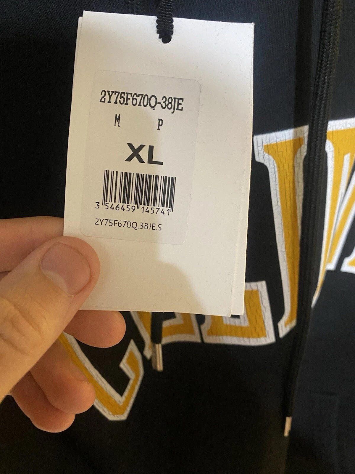 Celine Felpa con Cappuccio Nera Con Lettere Gialle Tg Xl