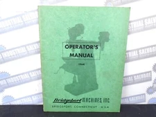 BRIDGEPORT MACHINES INC. Turret Milling Machine OPERATOR'S MANUAL 1964 - 42 Pgs.