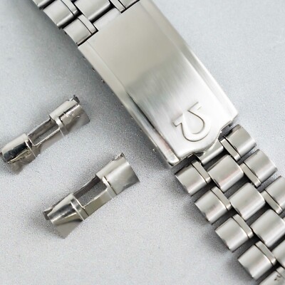 NEAR MINT w/526 End Link* Vintage OMEGA 1118 18mm Stainless Steel