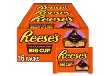 NEW!REESE'S Big Cup Chocolate Lava Milk Chocolate Peanut Butter Cups 16 Ct 1.4Oz