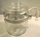 VTG Pyrex Flameware Glass Percolator Coffee Pot 6 Cup 7756-B Complete
