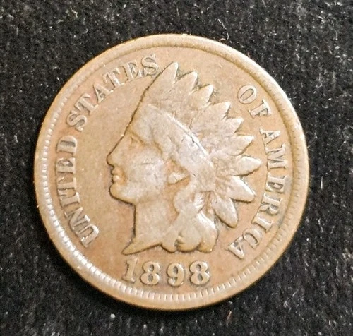 VG 1898 Bronze Indian Head Cent KM# 90a Nice