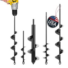 Auger Drill Bit for Planting 4 Pack – Garden Spiral Hole and Bulb Planter Too...