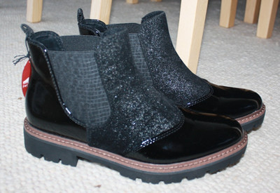 Marco Tozzi*Chelsea Boots*Materialmix*schwarz*Gr. 38*Neu!