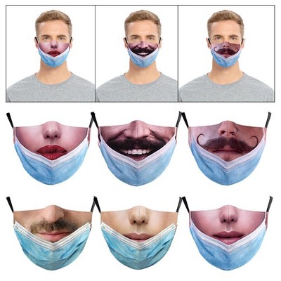 Anti Staub Gesichtsmaske Waschbar und Wiederverwendbar Mundbedeckung Lustig Streich Bedruckt