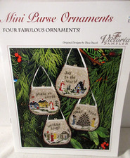 NEW Victoria Sampler MINI PURSE ORNAMENTS Counted Cross Stitch Pattern