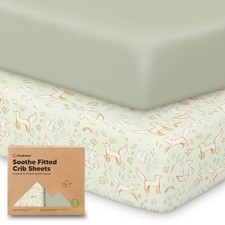 KeaBabies 2-Pack Organic Crib Sheets for Boys, Girls - 52" x 28", Foxtrot