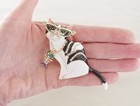 NEW Lunch at the Ritz STYLE 3.25" HIP HOP CAT FISH NECKLACE PENDANT BROOCH COMBO — photo 4