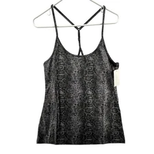 H Halston Size Large Tank Top Studio NEW Y Back Top Snake Print December Sky