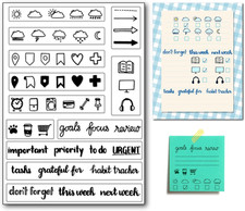 Estampillas de silicona transparentes para Bullet Journal tareas diarias de trabajo y hogar -