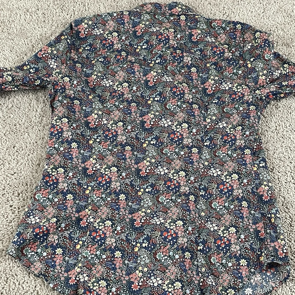 Camisa J Crew Mujer Talla 4 Liberty Tela Floral Botón Delantero Manga Larga T356 Foto 4 de 4