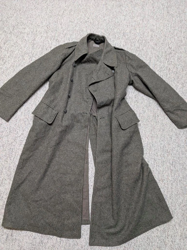WWII vintage 1940s trenchcoat SWEDISH wool 38R double breasted MILITARY army - Image 3 of 4