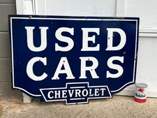 Original 1950s Chevrolet Used Cars Large Double Sided Dealer Sign 40x 28
