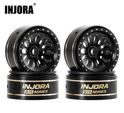 INJORA 0.7'' D19 Ripple Black Brass Wheels for 1/30 SCX30 (W7005) - INJW7005BB-19