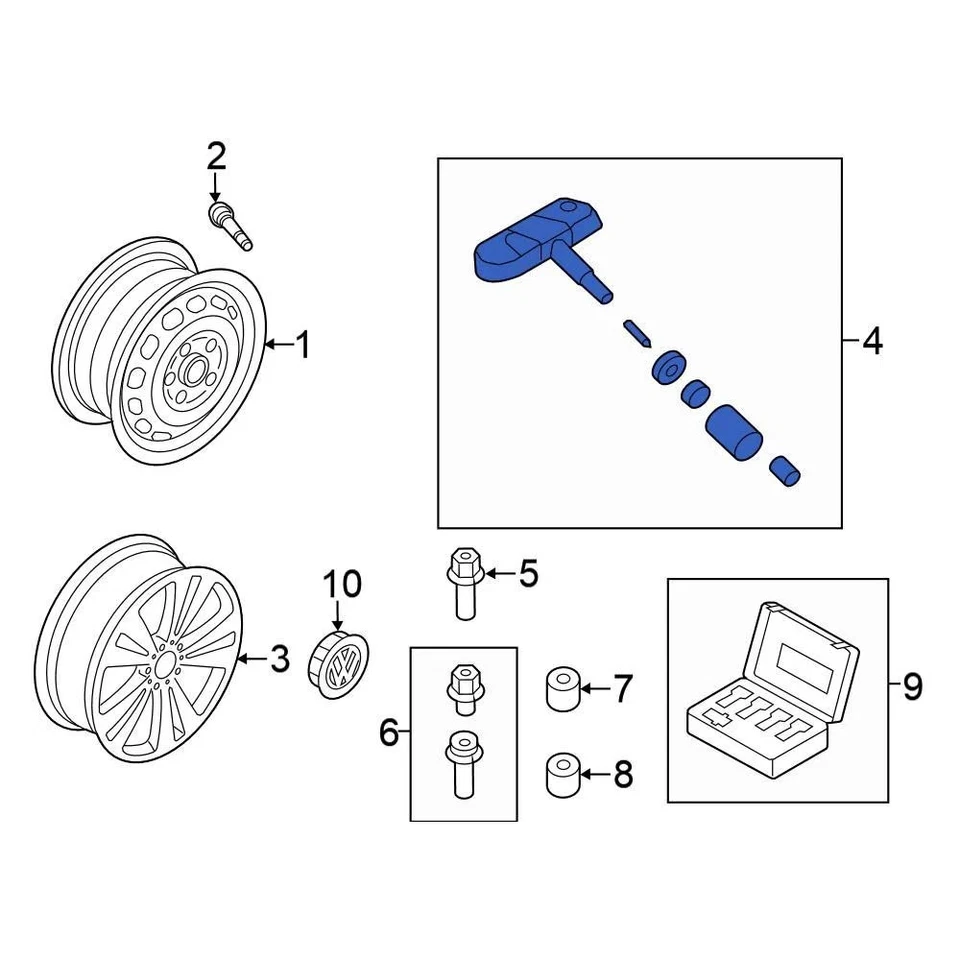 For Volkswagen Jetta 06-10 Tire Pressure Monitoring System (TPMS) Sensor Foto 2 de 4