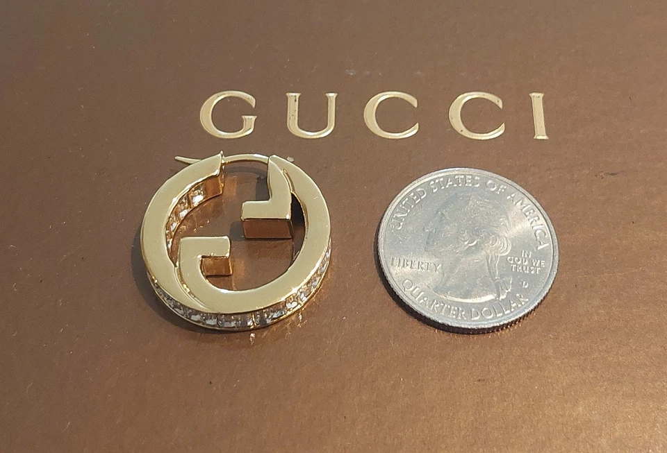 Pendientes Gucci Cristal Aro GG - Caja y Bolsa Antipolvo Incluidos Foto 3 de 3