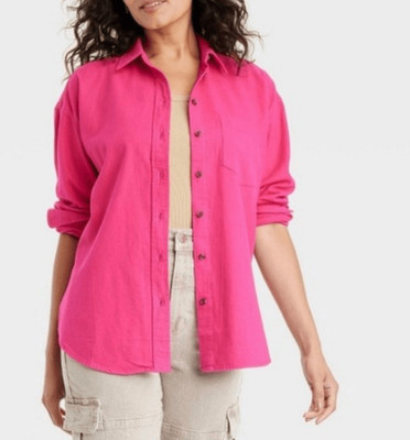 Universal Thread pink cotton oversized brushed shacket size small