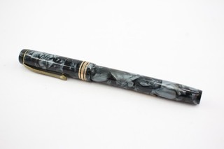 Pluma Estilográfica De Colección Conway Stewart 388 Escritura Oro 14ct Nuevo en Caja Carcasa Azul Marino