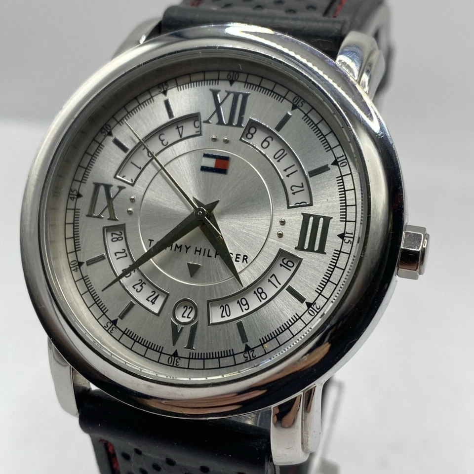 Tommy Hilfiger Men's Watch 42mm Black Leather Strap Watch Works . Great Gift - Image 3 of 4