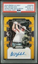2024 Panini Prizm LIV Golf Phil Mickelson Gold Prizm Auto 6/10 PSA 10-10
