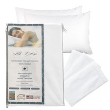 National Allergy Premium 100 Cotton Zippered Pillow Protector King White 3-Pack