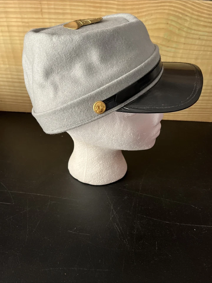 Confederate Army Civil War Replica Wool Kepi / US Infantry Bugle Size Medium - Image 3 of 4