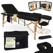 Massunda Massage Table Massage Bench Lounger Mobile Folding Black