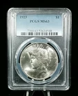 1923 $1 Peace Silver Dollar PCGS MS63 #6457