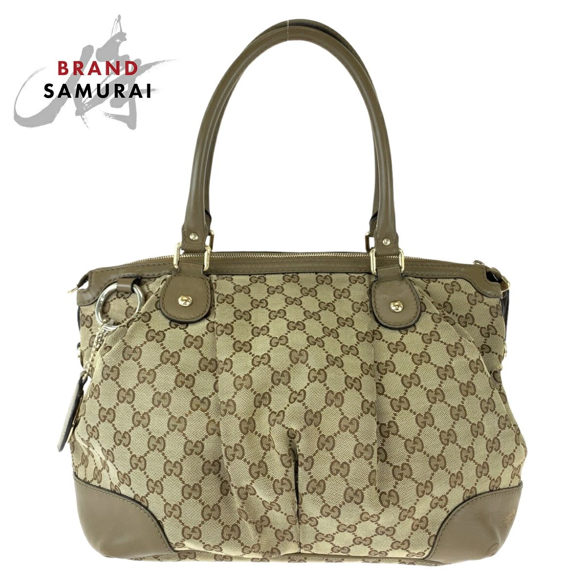 Sac fourre tout Gucci Soie marron or quincaillerie toile Gg 285730 sac à main bandoulière pour Wo