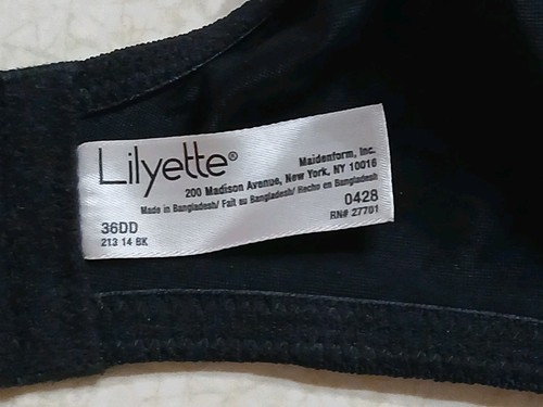 Lilyette Minimizer Bra 36DD Black Unlined Underwire - Picture 4 of 4