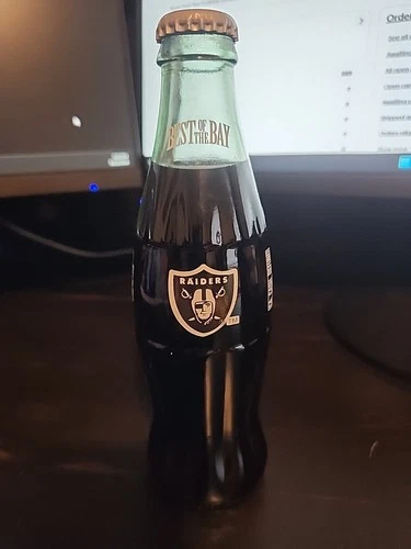1993 Coca-Cola Raiders Bottle Unopened Full 8oz Vintage NFL Oakland LA Raiders