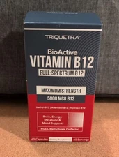 Triquetra Bioactive Vitamin B12 Complex - Energy Mood & Metabolism 60ct Exp.7/27