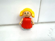 Lil Playmates Farm 1981 Replacement Little Girl Figure Blonde Hair Red Dress Toy