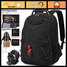 17.3" Waterproof Laptop Backpack with USB Port, Anti-Theft Travel Bag for Men