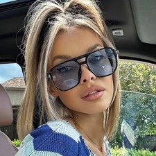 Aviator Sunglasses Blue Lens Pilot Style Fashion Shades Driving Outdoor Lentes