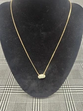 Women's Luna Norte Druzy Quartz Gold Necklace Brand New