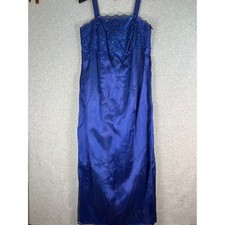 Dave  Johnny Dress 13/14 Royal Blue Formal Sequin Embroidered Bodice USA