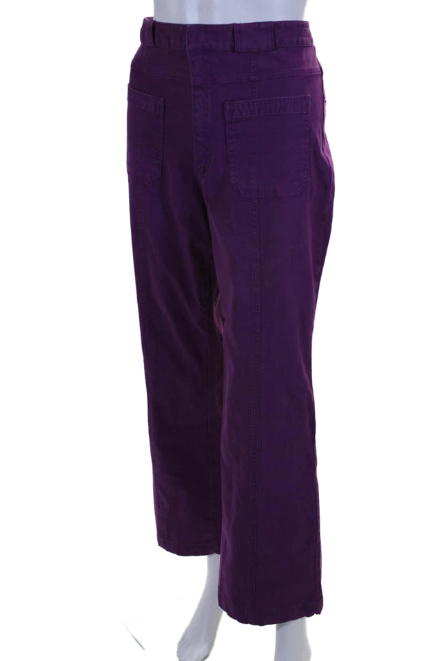 Pantalones de mezclilla Nanette Lepore para mujer tiro alto parche bolsillo corte bota púrpura talla 8 Foto 2 de 4