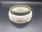 Antique Wavecrest  C F Monroe Pin Dish Dresser Trinket Box Pink Florals Marked
