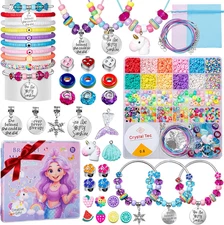 Charm Bracelet Making Kit - 2400+ Pcs Jewelry Making Kit with Clay Beads, Letter