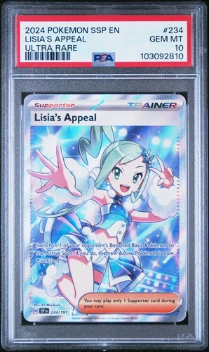 2024 POKEMON SSP EN-SURGING SPARKS ULTRA RARE #234 LISIA'S APPEAL PSA 10
