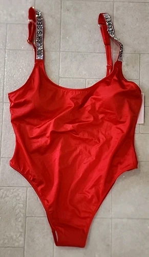 Traje de baño Victoria's Secret Shine Strap Vardia de una pieza rojo talla M nuevo con etiquetas - Imagen 1 de 6