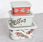 Yvonne Ellen Set of 3 Matte Melamine Food Storage Boxes Very Rare!