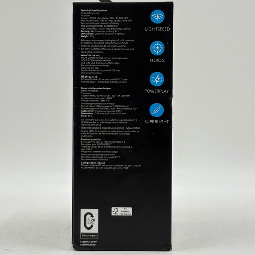 New Logitech Pro X Superlight 2 Wireless Mouse 910-006628 - Afbeelding 3 van 5