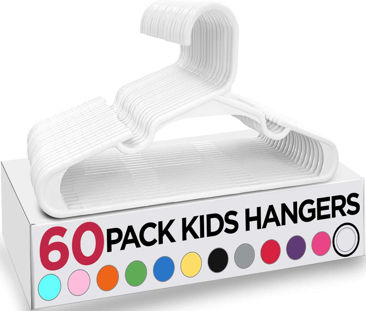 Utopia Home 60-Pack 11.5 Inch Plastic Kids Hangers for Baby Clothes