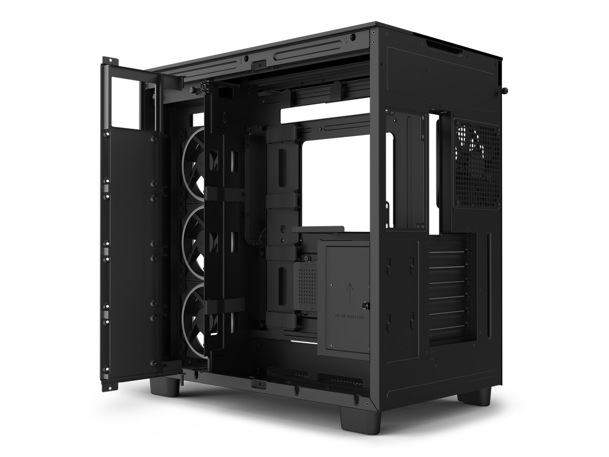 NZXT H9 Elite All Black Premium Dual-Chamber Mid-Tower ATX PC Case