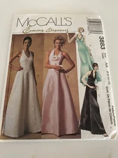 McCall's Sewing Pattern 3883 - Evening Elegance Gown Size 6,8,10,12 -Uncut
